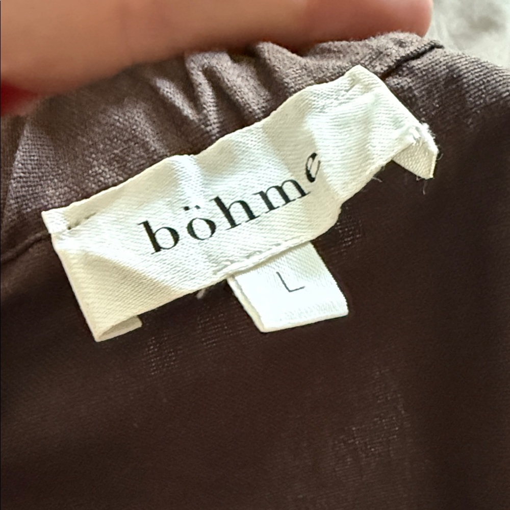Böhme drop waist A-line skirt linen blend large - Picture 7 of 8